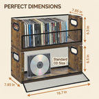 PUTNATRURE CD Storage Box, Hold 38 CD Cases, Stackable Music Tower with Magnetic Opening Door for Easy Access, Desktop Disc Organizer for Home and Office