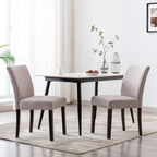 Watson & Whitely Upholstered Dining Chairs Set of 4, Fabric Armless Dining Room Chairs with Solid Wood Legs & Back Side Chair for Kitchen, Living Room, Restaurant, Gray