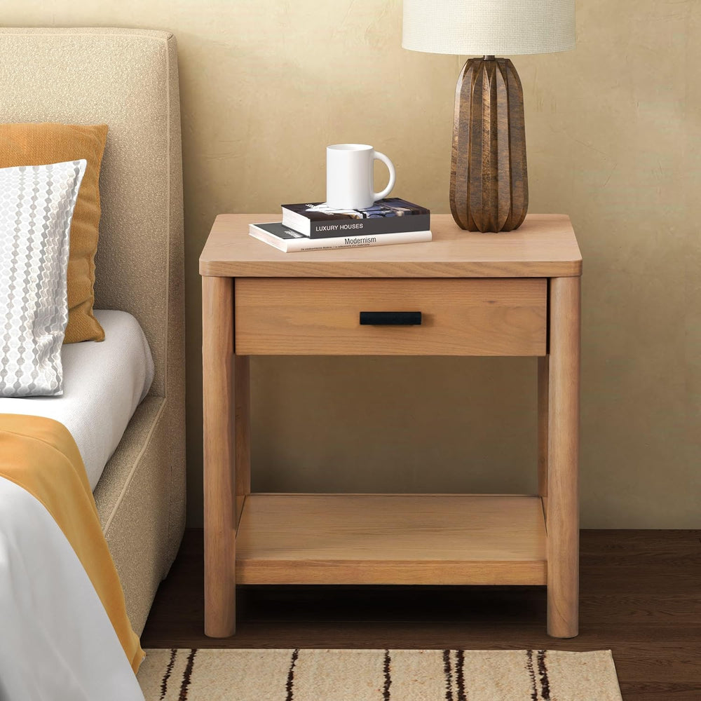SAFAVIEH Couture Collection Jaylessa Natural 1-Drawer Nightstand Accent End T...
