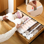 Drawer Dividers 1 Pack Short 11.3-17 Inch Long 4 Inch High | Expandable Dresser Organizer, Stackable Plastic Separators, Spring Loaded with Silicone Pads