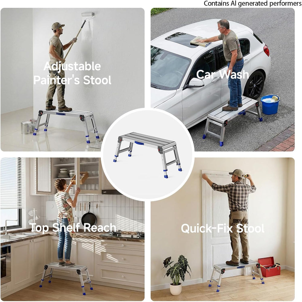 Loyoda Folding Work Platform for Adults, Portable Aluminum Step Stool 800lb |...