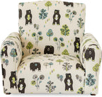Kid Rocking Chair for Toddlers, Child Chair for Little Kids, Upholstered Toddler Armchair for Children, Comfy and Cute Little Kid Chairs (Rockers, Bears & Trees Print)