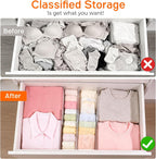 4 Pack 4" High Drawer Dividers for Clothes, 10.2"-16.5" Expandable Dresser Drawer Organizers, Adjustable Plastic Clear Drawer Separators for Kitchen, Baby Clothing, Socks, Underwear, Bedroom