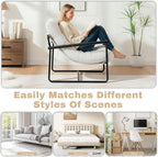 Modern Accent Chair for Living Room,Arm Chair with Metal Frame,Upholstered Armchair with Soft Cushion for Bedroom Lounge Reading Room (Beige)