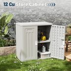 Amopatio Outdoor Storage Cabinet Waterproof with 1 Shelf, Patio Storage Shed All Weather Use for Lawn Care Accessories, 19.7" D x 29.5" W x35.4 H, Gray