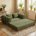 59" Convertible Floor Sofa Bed, Boneless Couches for Living Room, Green | Corduroy Loveseat Sleeper Floor Sofa, Modular Sectional Sofa, Futon Boneless Couch, Pull Out Couch, No Assembly Required