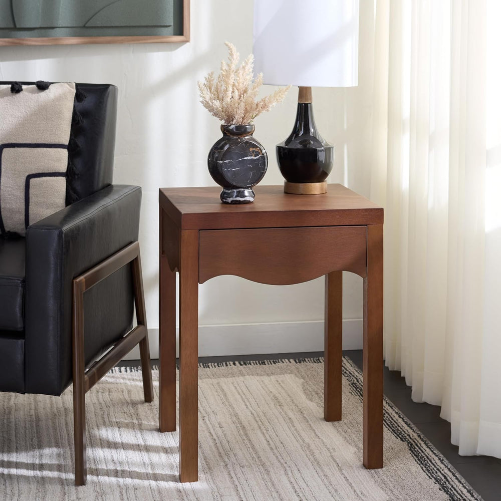 SAFAVIEH Home Collection - Kannie Dark Oak Accent Table, 1 Drawer Side Table,...