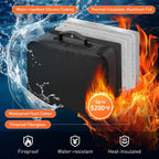 5200°F Fireproof Document Bag with Lock - Mondoshop Heat-Insulated Fireproof Document Box, Important Document Organizer, Portable Travel Fireproof Safe for Home Document, Passport, Laptop, Cards(Soft)