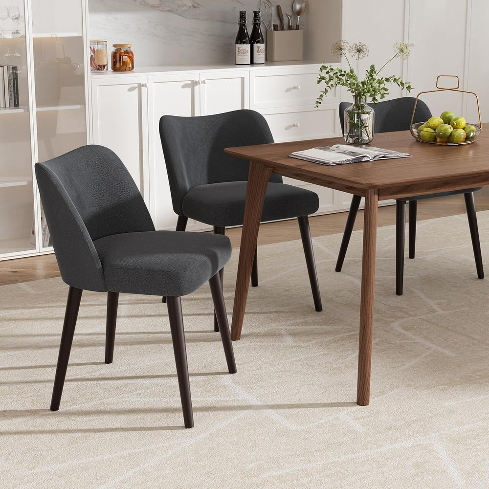 Modern Fabric Upholstered Dining Chairs Mid Century Farmhouse Dinner Chair wi...