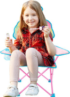 Heritage Kids Ice Cream-Themed Figural Folding Camp Chair,Lightweight Portable Chair with Carry Bag & Cup Holder,Kids Outdoor/Indoor Seating for Ages 6+,14"x14"x26"