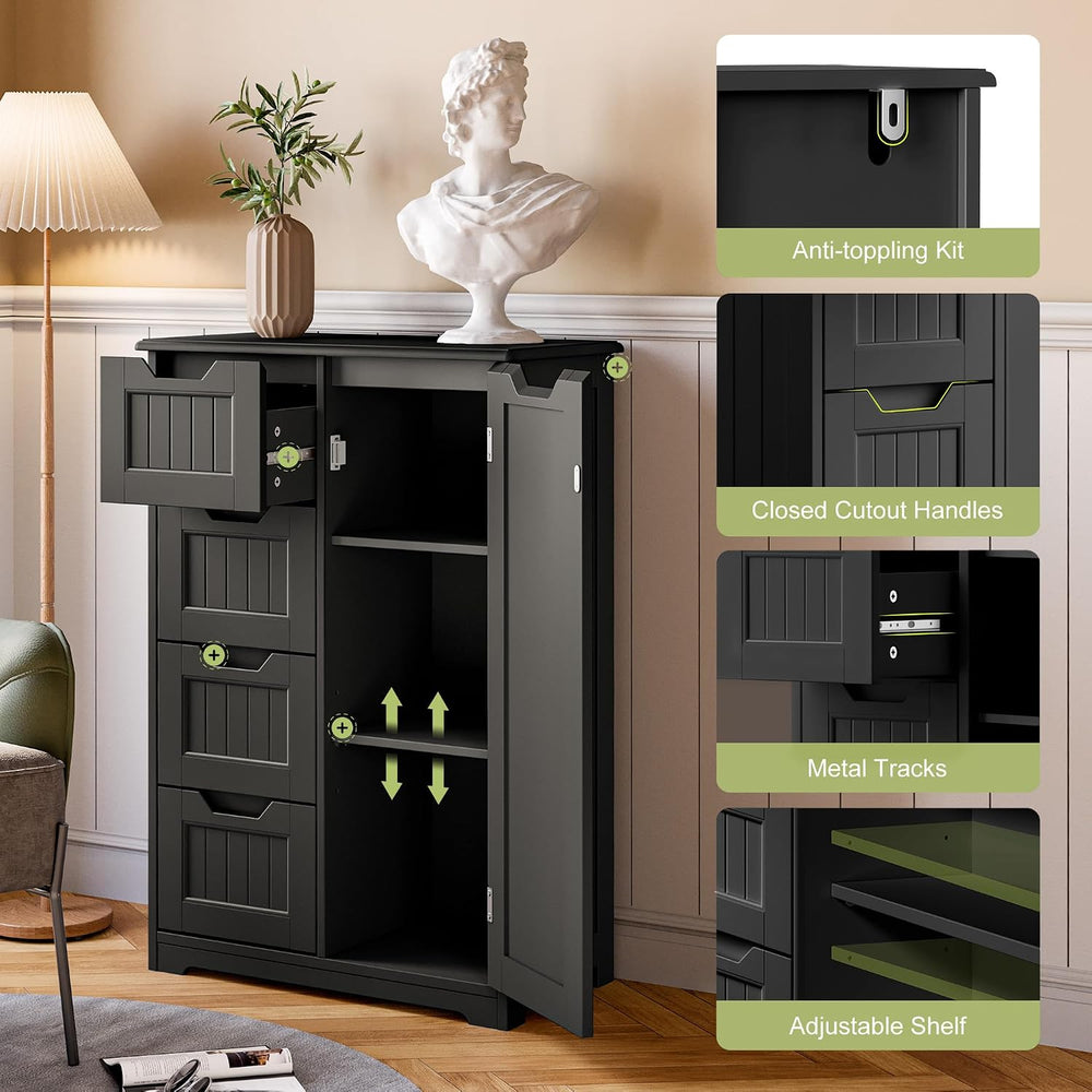 Gizoon Small Pantry Cabinet with Door and Shelves, 33'' Kitchen Pantr...