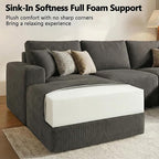 Homall Sectional Couches for Living Room, Modern Boneless Couch with Deep Seat, Upholstered Cloud Sofa, No Assembly Required (Black, L Shaped Sofa)