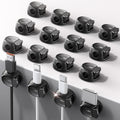 16Pack Cord Organizer [Dual Spring & Clasp, Max Secure] Cable Clips - Chfeila Cord Holder, Desk Cable Management, Adhesive Phone Charging Wire Holder for Nightstand/Car/Wall, Office Accessory - Black