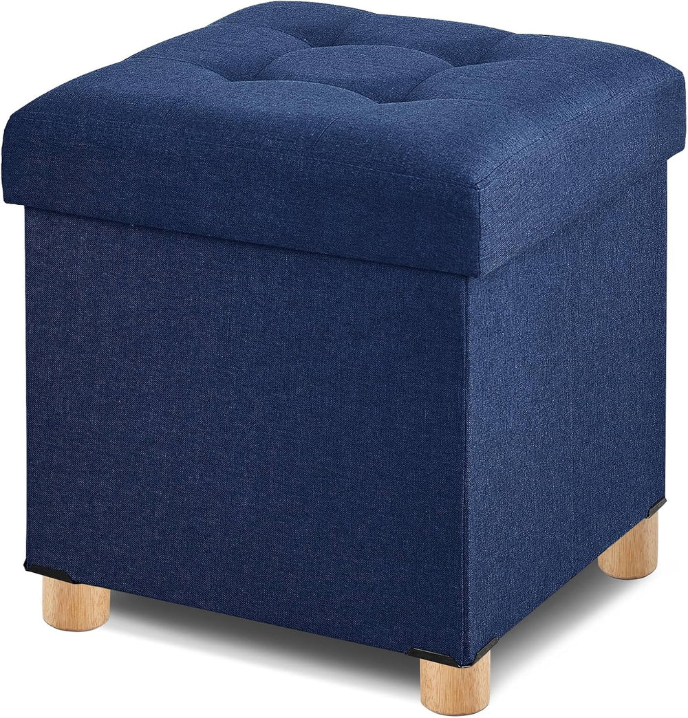 BRIAN & DANY Ottoman with Storage, Square Storage Ottoman for Dorm, Linen...