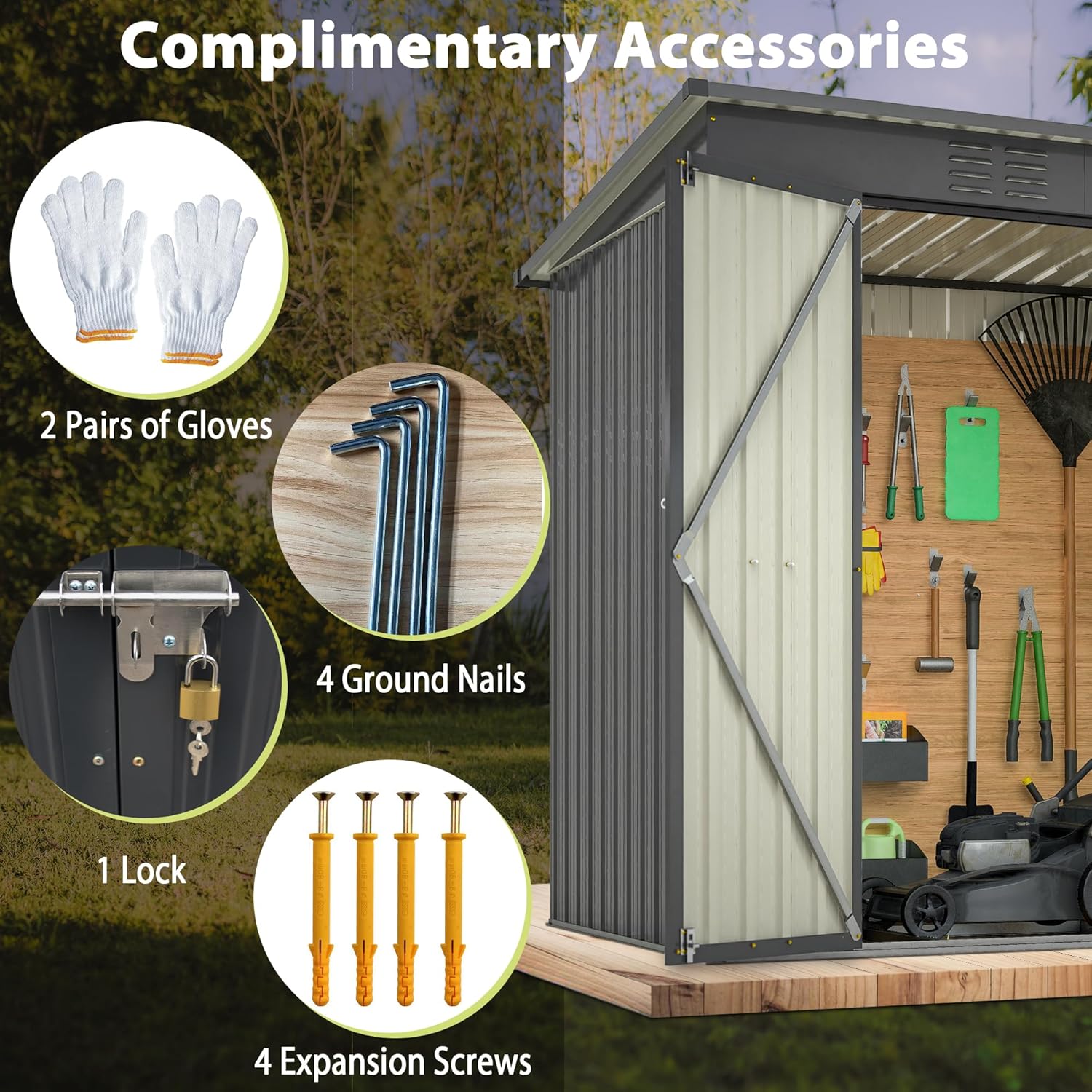 4x6 ft Metal Shed Outdoor Storage Shed,Metal Steel Utility Tool Shed Storage House with Double Lockable Doors and Air Vent for Backyard Garden Patio Lawn Black