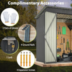 4x6 ft Metal Shed Outdoor Storage Shed,Metal Steel Utility Tool Shed Storage House with Double Lockable Doors and Air Vent for Backyard Garden Patio Lawn Dark Gray