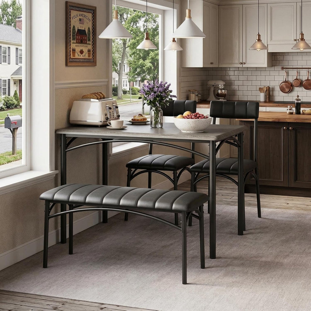 IDEALHOUSE Dining Table Set for 4, Kitchen Table with Chairs for 4, Rectangul...