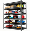 77'' Storage Shelves, Garage Metal Shelving Unit, Adjustable, Double-Layer Column with Reinforced Ribs, Heavy-Duty, Capable of Bearing 3600 lbs, Suitable for Garage, Warehouse, Kitchen Storage