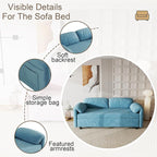 ERYE 3 in 1 Loveseat Sofa Convertible Sleeper Sofabed,Functional Recliner Daybed Love Seat Sofa&Couch W/Pull Out Couch Bed, Reclining Backrest and Pillows Armrests for Office Apartment RV Living Room