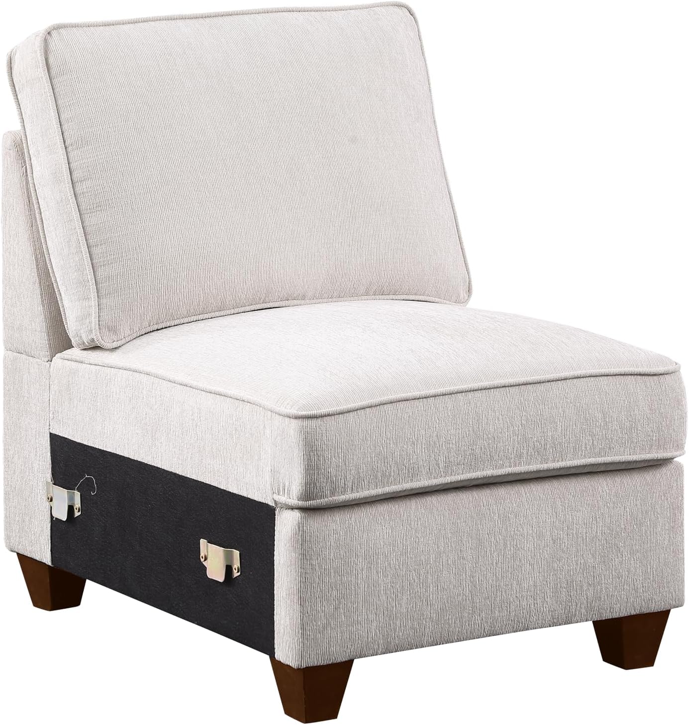 Ball & Cast 127" L-Shaped Sectional Couches for Living Room with Movable Ottoman,2 Cup Holders & USB Ports,7 Seat Chenille Upholstered Sofa W/6 Throw Pillows & Hidden Storage Box,DIY Combination,Beige