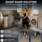 KANIS Professional Dog Washing Station - 304 Stainless Steel Pet Wash Sink & Grooming Bathtub w/Shower, Floor Grates and Storage for Large, Medium & Small Pets (61", 2 Drawers - Right Ramp)