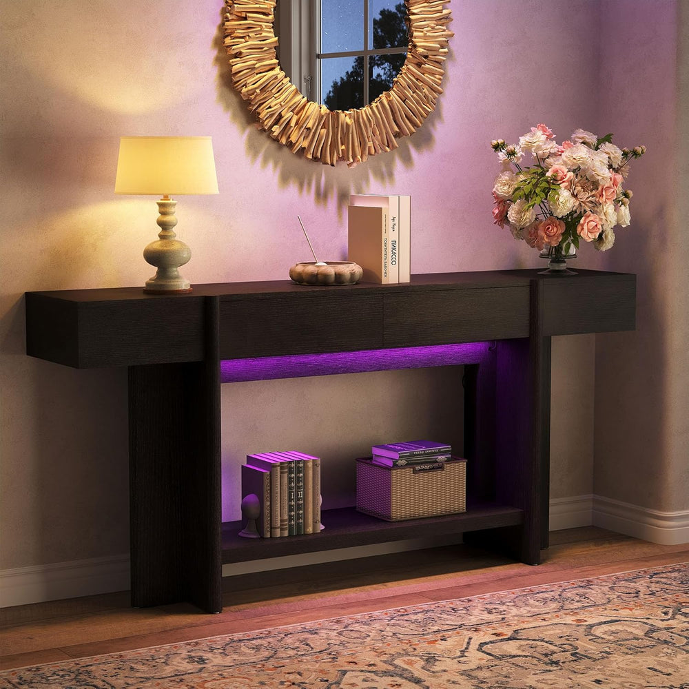 Einhomn 70.8" Long Console Table, 2 Drawer Entryway Table with Colorful ...