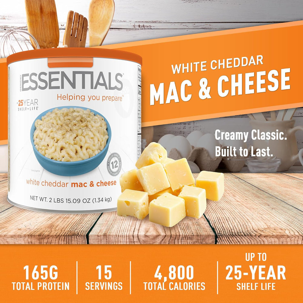 Emergency Essentials Freeze Dried White Cheddar Mac & Cheese, Large #10 C...