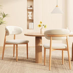 Kitchen Dining Chairs Set of 4 Modern Upholstered Leather Farmhouse Dining Room Chair with Metal Legs, Beige