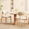 Kitchen Dining Chairs Set of 2 Modern Upholstered Leather Farmhouse Dining Room Chair with Metal Legs, Beige