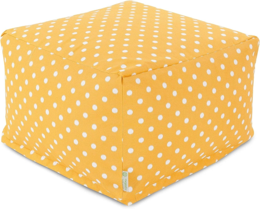 Majestic Home Goods Ikat Dot Ottoman, Large, Gray