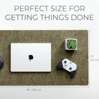 Nordik Large Felt Desk Mat – Timber Moss Green – 35 x 17 inch – Computer Desk Mat – Keyboard and Mouse Pad – Large Desktop Felt Pad