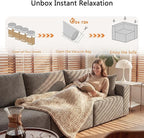 Homall Sectional Couches for Living Room, Modern Boneless Couch with Deep Seat, Upholstered Cloud Sofa, No Assembly Required (Dark Grey, Four-Seater Sofa)
