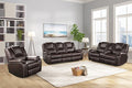 Faux Leather Recliner Sofa Furniture Set for Living Room, Recliner Chair, Manual Loveseat, 3 Seat Recliniing Sofa Couch Set for Meeting Room,Brown