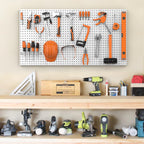Pegboard Smith Metal Pegboard Panels 12" x 24", 4 Pack Grey Wall Mounted Tool Organizer Boards, Heavy Duty Tool Storage Peg Board for Garage, Workbench, Office, Fits 1/4" Peg Hooks
