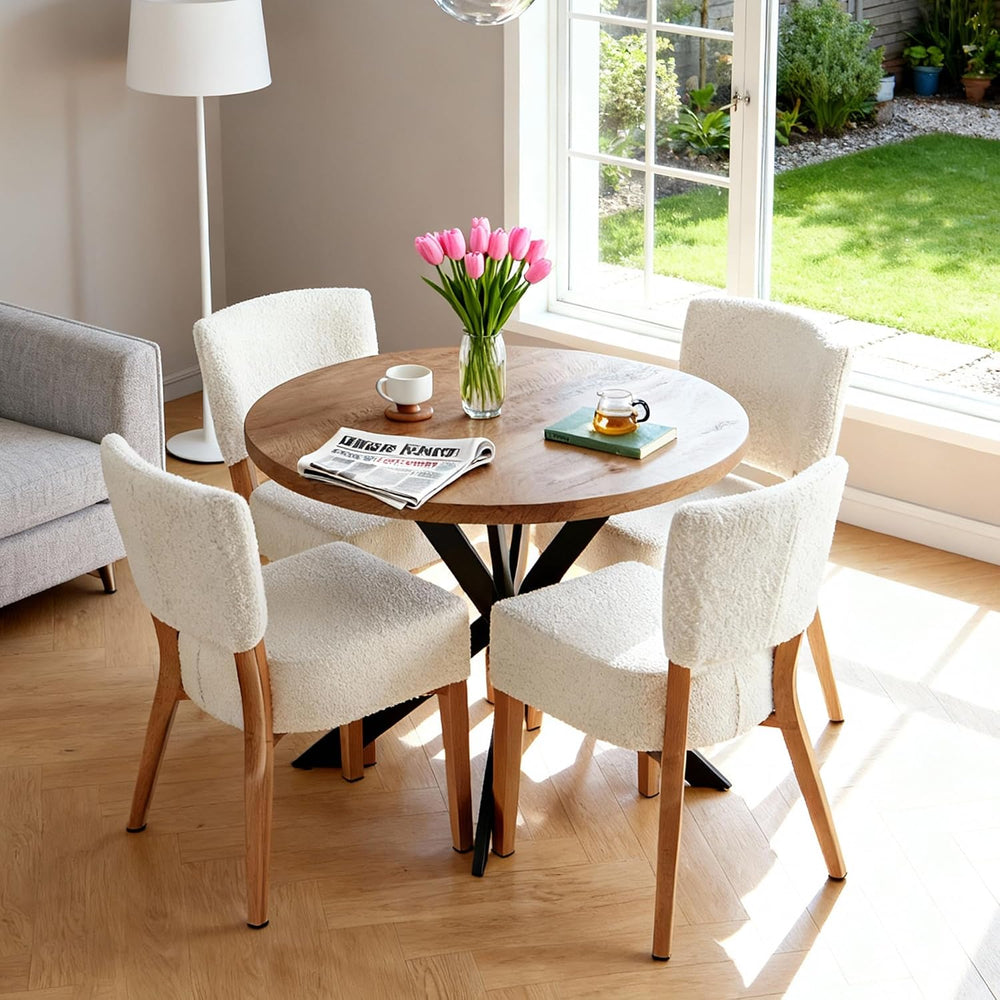 Howtek Modern Dining Chairs Set of 4 with 6.3" Thick Seat Cushions, Spac...