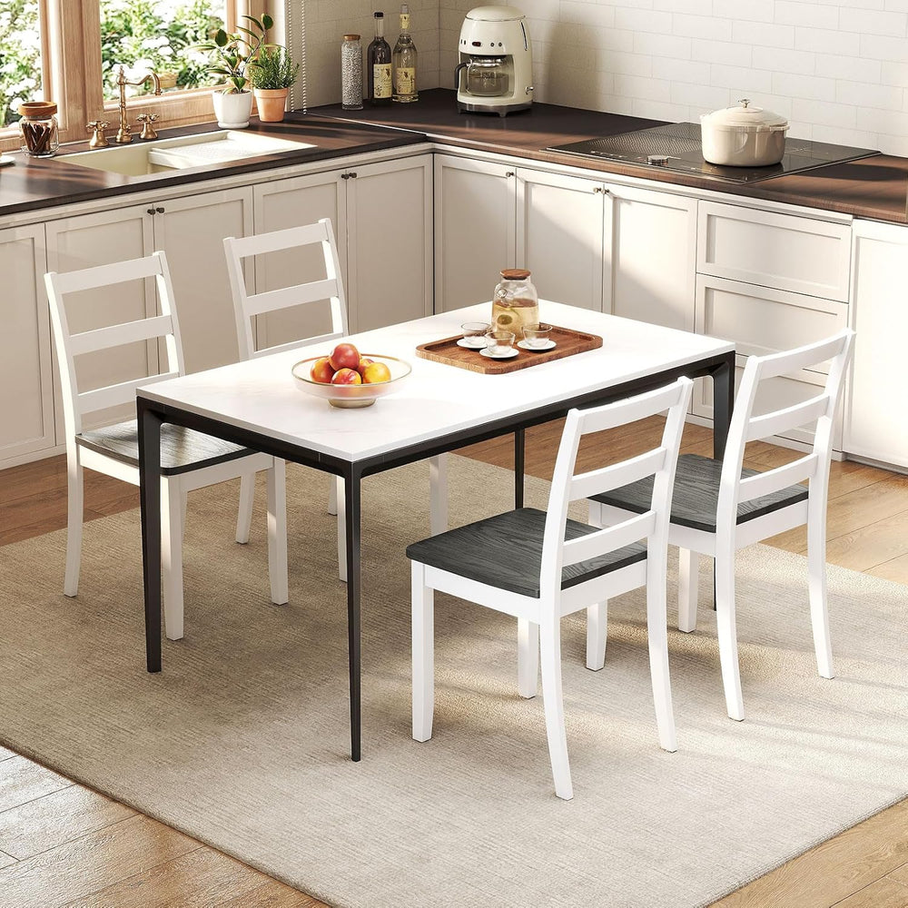 Giantex Dining Chairs, Wooden Armless Kitchen Chairs with Solid Rubber Wood L...