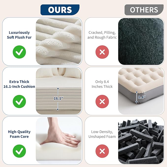 54.3"W Oversized Chaise Lounge Chair Indoor, Boneless Corduroy Sleeper Sofa Bed with 4 Pillows, Armrests, Comfy Fluffy Reading Couch, No Assembly Required Cloud Sofa for Living Room, Bedroom, Office