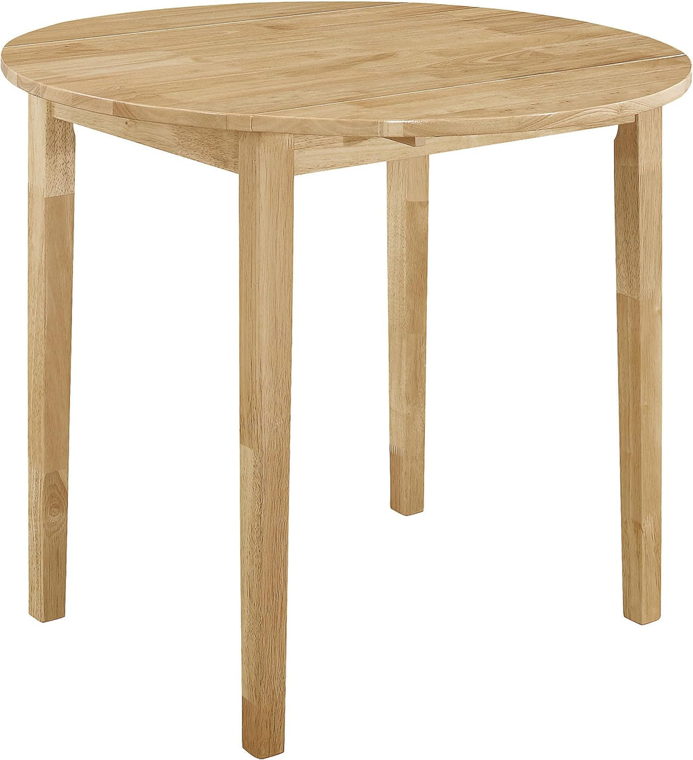 Coaster Home Furnishings 3-Piece Round Wood Dining Room Set Drop Leaf Extensi...