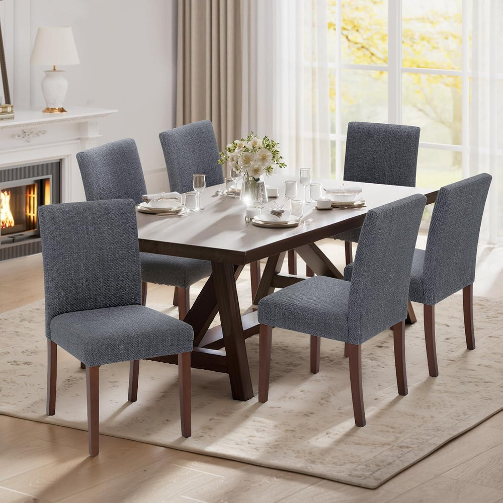 Upholstered Parsons Dining Chairs Set of 6, Modern Dining Room Chairs with Ba...