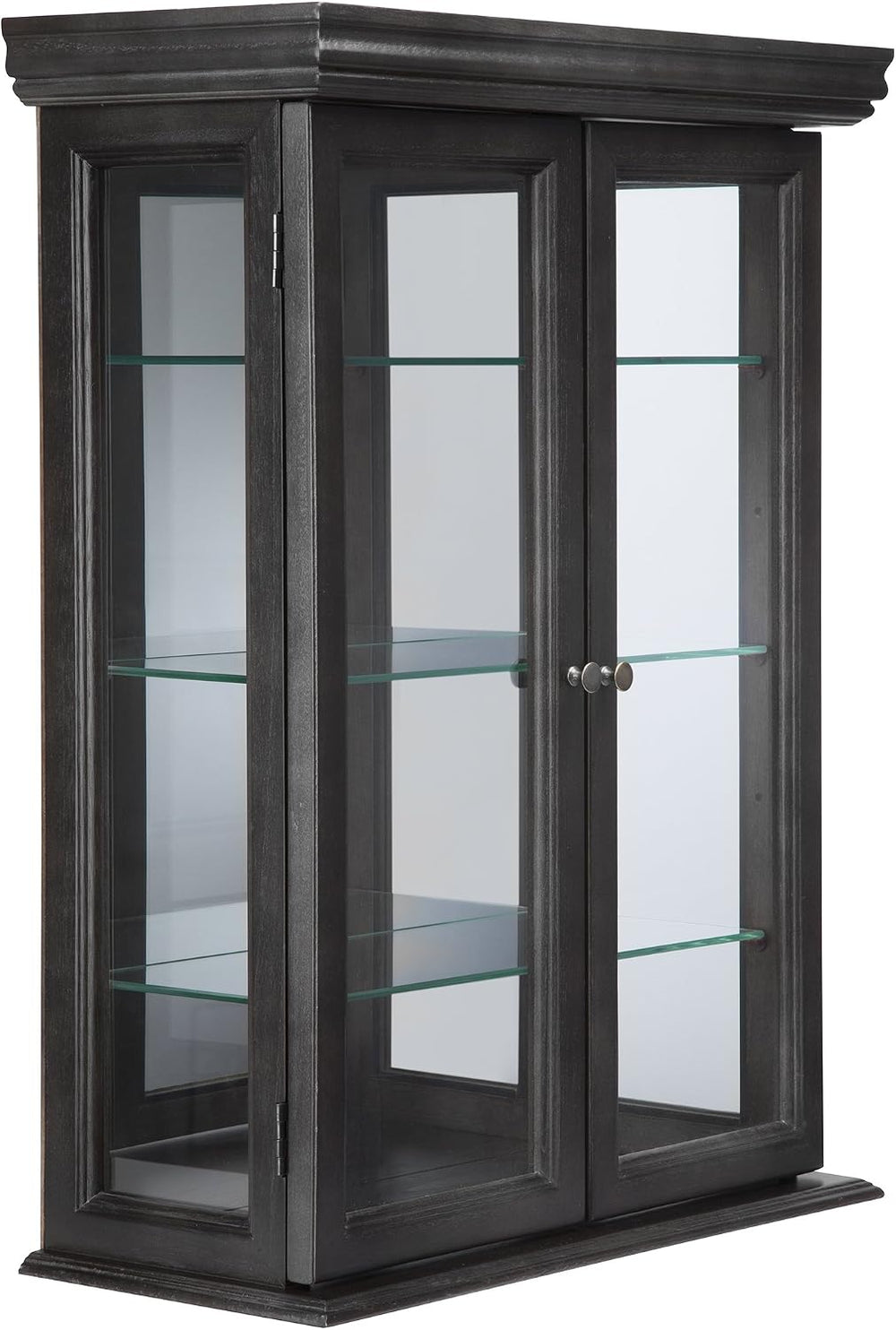 Design Toscano Country Tuscan Hardwood Wall Curio Cabinet: Ebony Black Finish