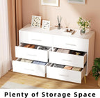 Shintenchi 6 Drawer Dresser, Wide Chest of Drawers Organizer Storage with Drawers, Large Storage Cabinet, Modern Design Dresser for Bedroom, Living Room, Porch, White