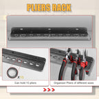 Screwdriver Organizer，Metal Screwdriver Organizers, Hammer Rack，Pliers Organizer, Wall Mounted Tool Organizers for Workshop，Set of 3 Tool Holder Organizer for Workbench