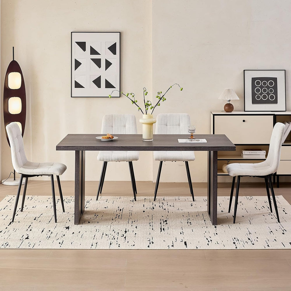 Corduroy Dining Chairs Set of 4, Modern Upholstered Fabric Kitchen Chairs wit...