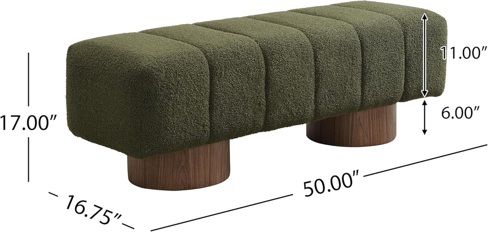 Christopher Knight Home Manila 50" Boucle Fabric Dining Bench, Rectangul...