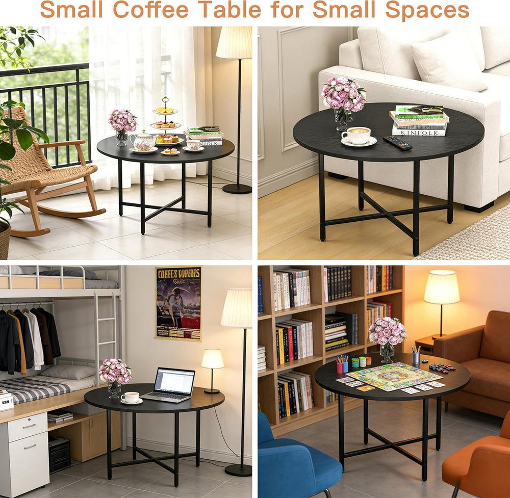 FAMIDGE Coffee Table, 23.6" Coffee Tables for Living Room, Round Coffee ...