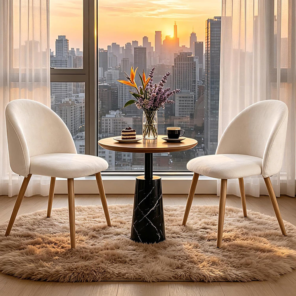 Lightdot Dining Chairs Set of 2, Velvet Kitchen Chairs Side Chairs Mid-Centur...