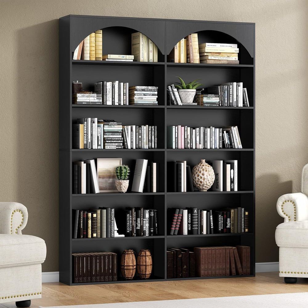 Gyfimoie 70.8’’ Tall Bookshelf and Bookcase, 7-Tier Double Wide Bookcase Mode...