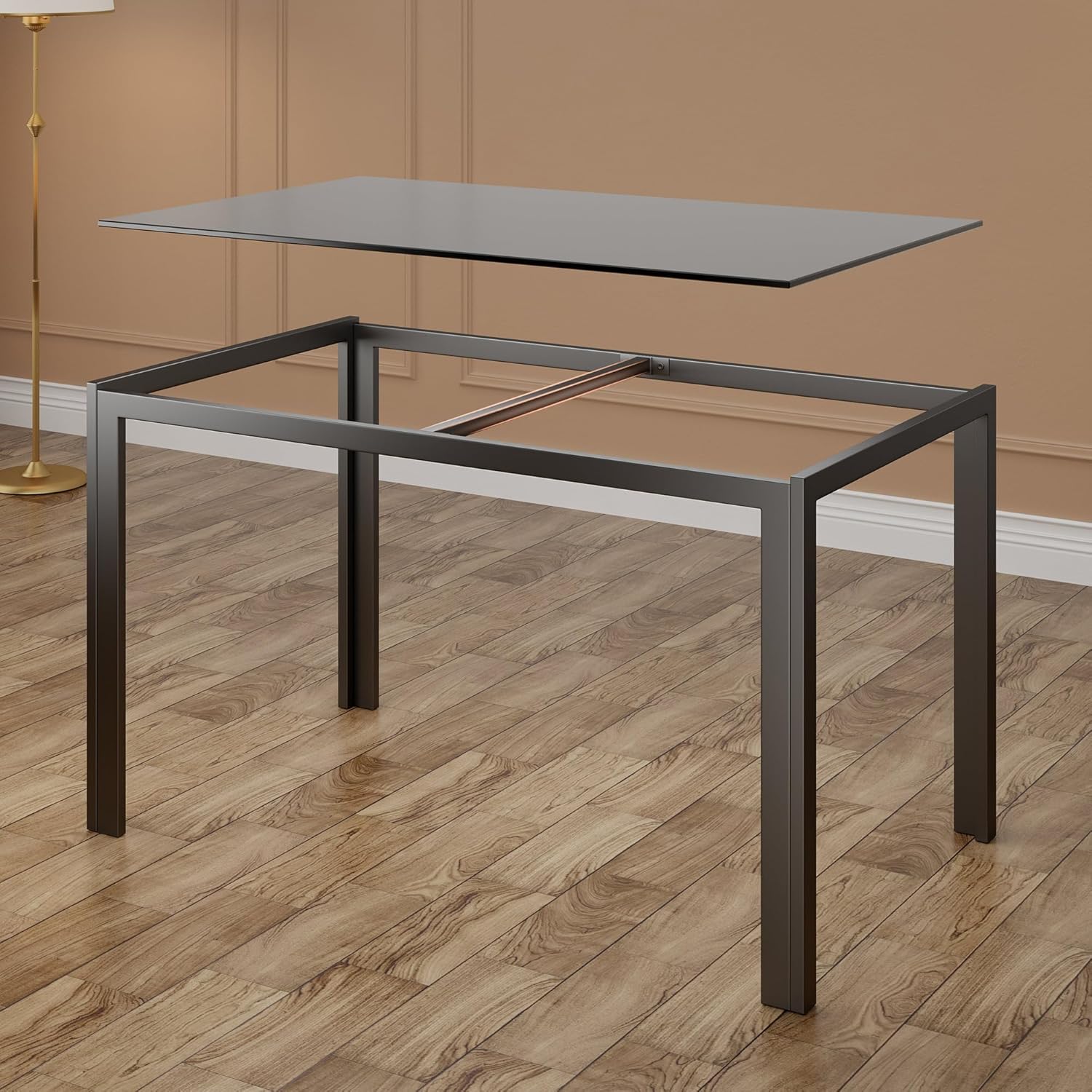 Bealife Kitchen Dining Table Set for 4, Tempered Glass 5 Piece - Black | PU Leather Modern Dining Room Furniture, Space Saving Table and Chairs Set for Home, Kitchen, Living Room, Dining Room