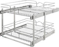 Rev-A-Shelf 2 Tier Kitchen Cabinet Pullout Shelf and Drawer Organizer Slide Out Pantry Storage Basket in Multiple Sizes, 21 x 22 In, 5WB2-2122CR-1