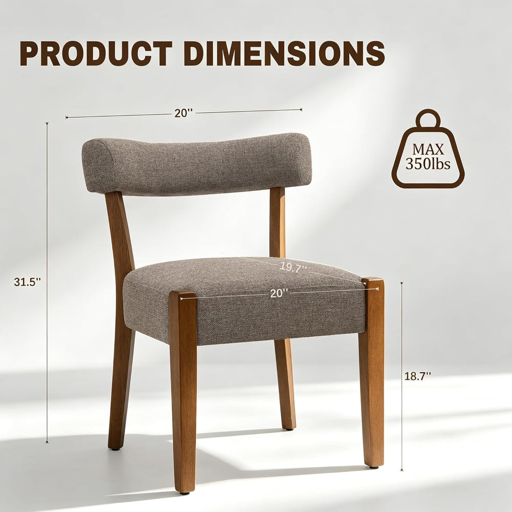 RNKSFX Upholstered Dining Chairs Set of 6, Walnut Wooden Kitchen & Dining...